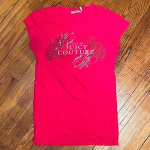 Juicy Couture bright pink tee shirt. Size medium